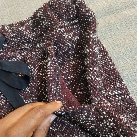 LOFT Dark Purple Black Casual Boho Skirt with Waist Tie and Pockets - Picture 7 of 7